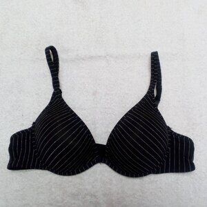 Rampage Intimates 36B Sparkly Striped Black Bra
